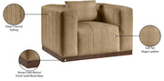 Mallina Vegan Leather Upholstered Accent Chair in Natural - 44098Tan-C