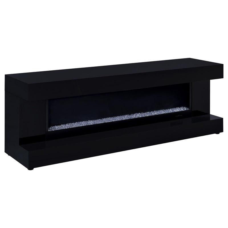 Mallory TV Stand Fireplace Console Bluetooth Speaker Black High Gloss - 701803