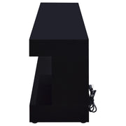 Mallory TV Stand Fireplace Console Bluetooth Speaker Black High Gloss - 701803