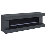 Mallory TV Stand Fireplace Console Bluetooth Speaker Grey High Gloss - 701823