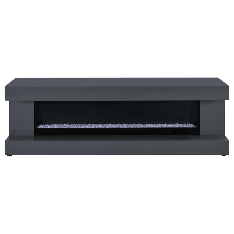 Mallory TV Stand Fireplace Console Bluetooth Speaker Grey High Gloss - 701823