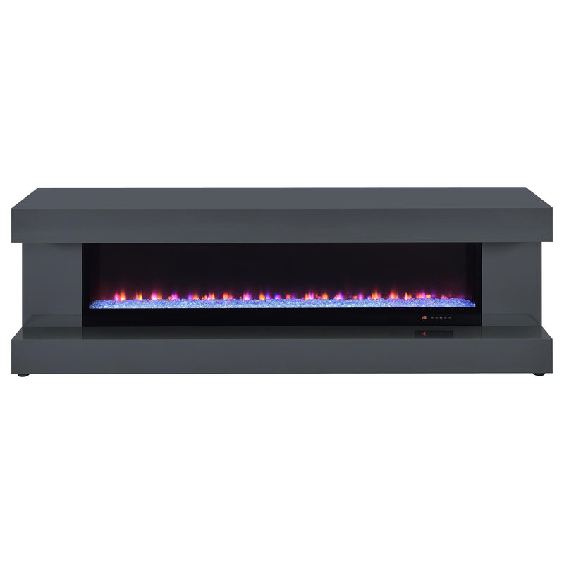Mallory TV Stand Fireplace Console Bluetooth Speaker Grey High Gloss - 701823
