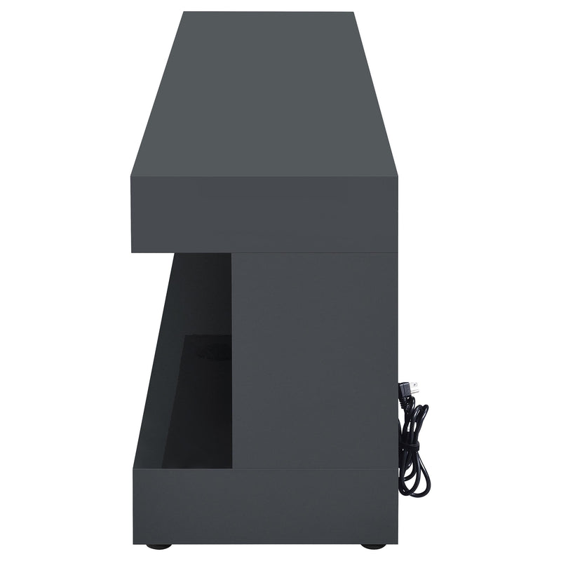 Mallory TV Stand Fireplace Console Bluetooth Speaker Grey High Gloss - 701823