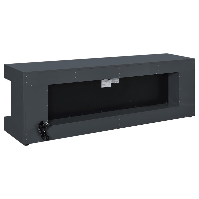 Mallory TV Stand Fireplace Console Bluetooth Speaker Grey High Gloss - 701823