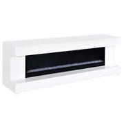 Mallory TV Stand Fireplace Console Bluetooth Speaker White High Gloss - 701813