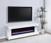 Mallory TV Stand Fireplace Console Bluetooth Speaker White High Gloss - 701813