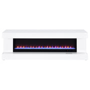 Mallory TV Stand Fireplace Console Bluetooth Speaker White High Gloss - 701813