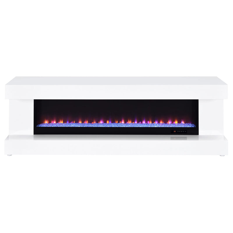 Mallory TV Stand Fireplace Console Bluetooth Speaker White High Gloss - 701813
