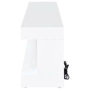 Mallory TV Stand Fireplace Console Bluetooth Speaker White High Gloss - 701813