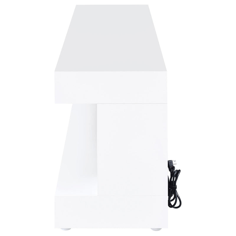 Mallory TV Stand Fireplace Console Bluetooth Speaker White High Gloss - 701813