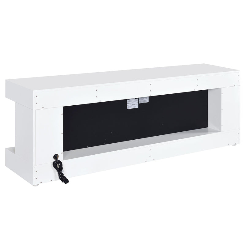 Mallory TV Stand Fireplace Console Bluetooth Speaker White High Gloss - 701813