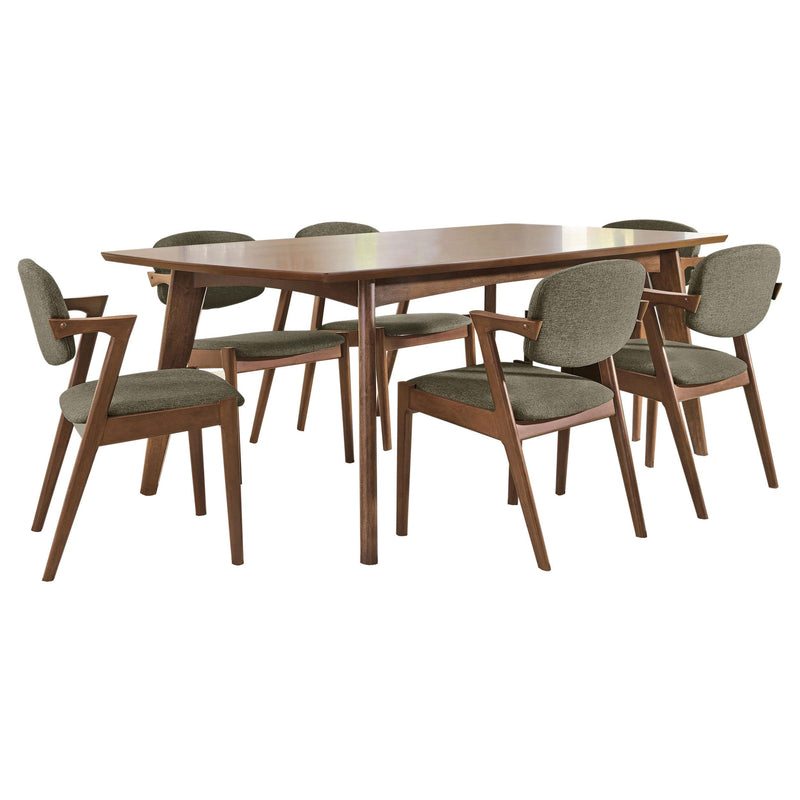 Malone 7-piece Rectangular Dining Table Set Dark Walnut - 105351-S7