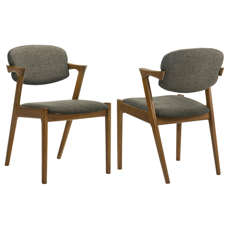 Malone Padded Wood Dining Arm Chair Dark Walnut (Set of 2) - 105352