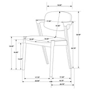 Malone Padded Wood Dining Arm Chair Dark Walnut (Set of 2) - 105352