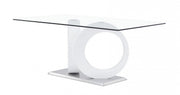 Malone White Glass Top Table & PU Chair Dining Set - Gate FurnitureDining Room Set