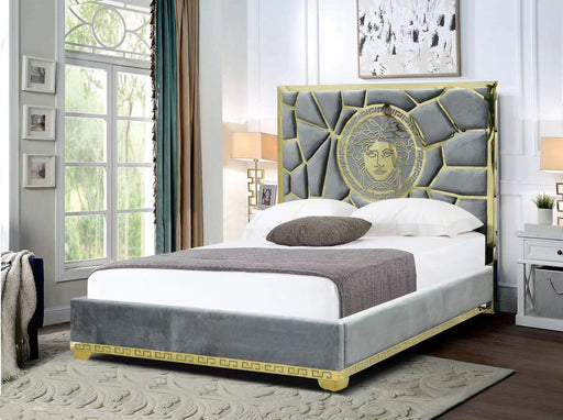 Manasa Gray Queen Bed - MANASA-GY-Q-BED