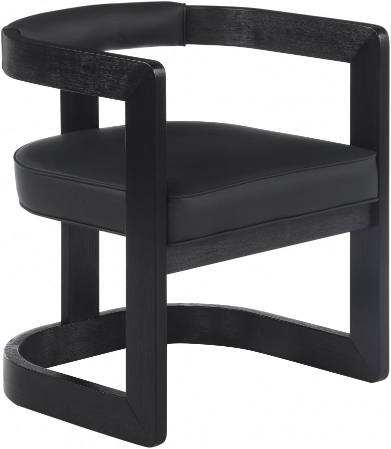 Manchester Vegan Leather Upholstered Dining Chair in Black - 591Black-C
