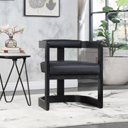 Manchester Vegan Leather Upholstered Dining Chair in Black - 591Black-C