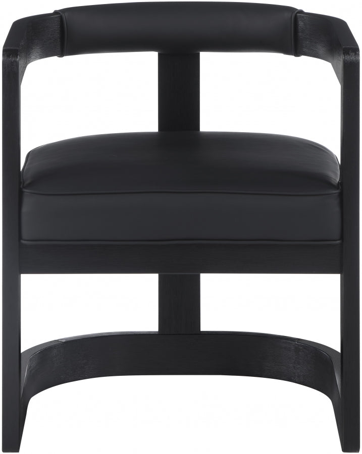 Manchester Vegan Leather Upholstered Dining Chair in Black - 591Black-C