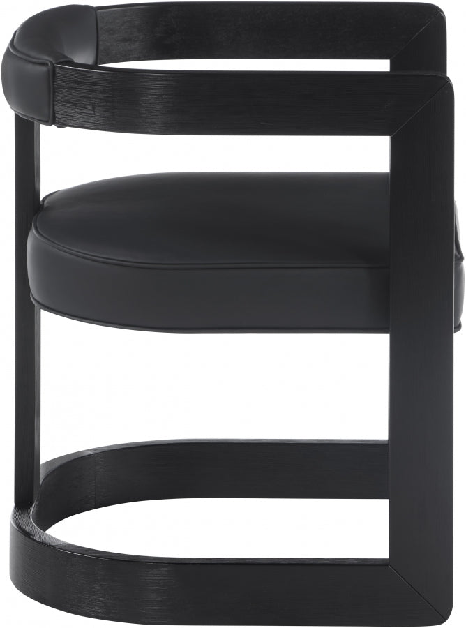 Manchester Vegan Leather Upholstered Dining Chair in Black - 591Black-C