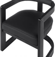 Manchester Vegan Leather Upholstered Dining Chair in Black - 591Black-C
