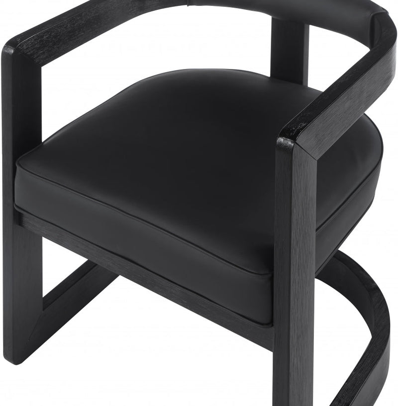 Manchester Vegan Leather Upholstered Dining Chair in Black - 591Black-C