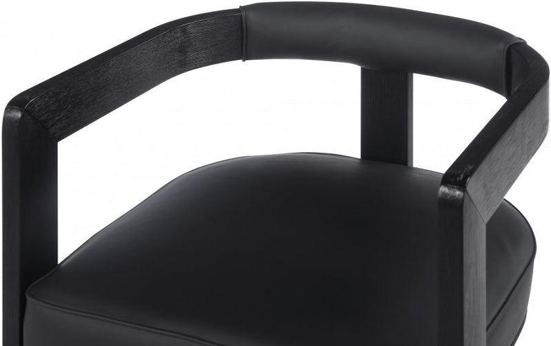 Manchester Vegan Leather Upholstered Dining Chair in Black - 591Black-C