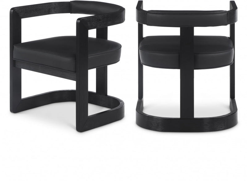 Manchester Vegan Leather Upholstered Dining Chair in Black - 591Black-C
