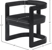 Manchester Vegan Leather Upholstered Dining Chair in Black - 591Black-C