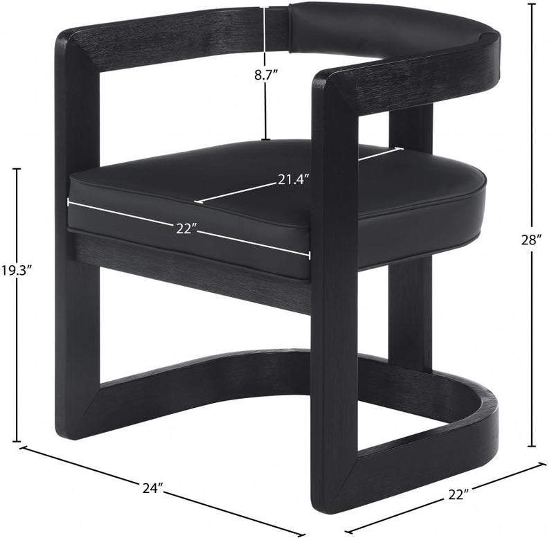 Manchester Vegan Leather Upholstered Dining Chair in Black - 591Black-C