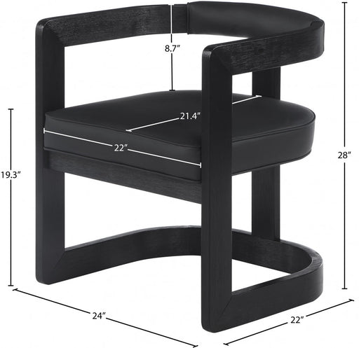 Manchester Vegan Leather Upholstered Dining Chair in Black - 591Black-C