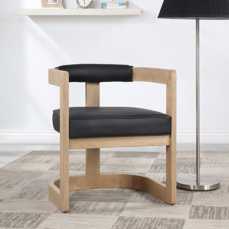 Manchester Vegan Leather Upholstered Dining Chair in Black - 592Black-C