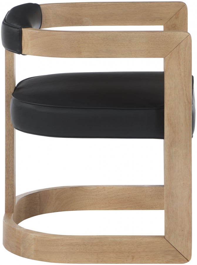 Manchester Vegan Leather Upholstered Dining Chair in Black - 592Black-C