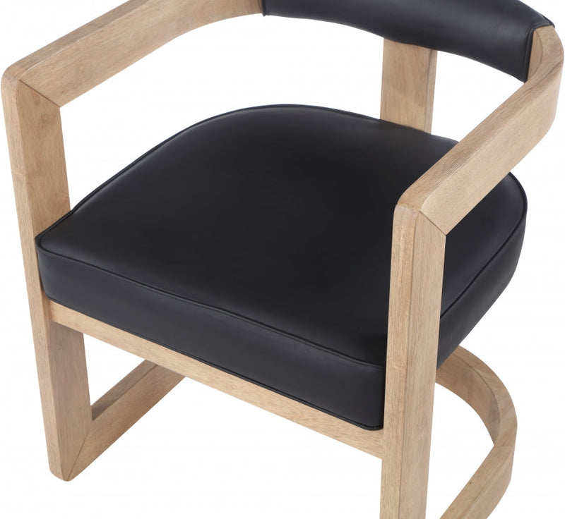 Manchester Vegan Leather Upholstered Dining Chair in Black - 592Black-C