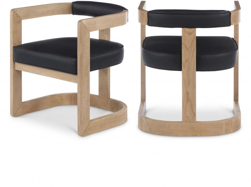 Manchester Vegan Leather Upholstered Dining Chair in Black - 592Black-C