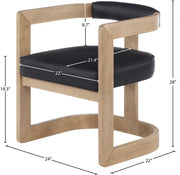 Manchester Vegan Leather Upholstered Dining Chair in Black - 592Black-C