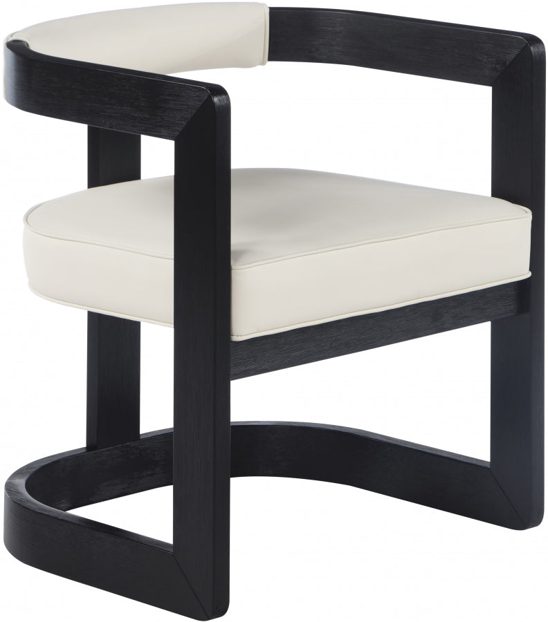 Manchester Vegan Leather Upholstered Dining Chair in Cream - 591Cream-C