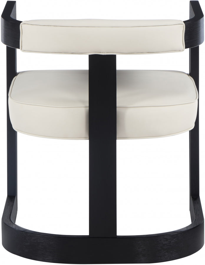 Manchester Vegan Leather Upholstered Dining Chair in Cream - 591Cream-C