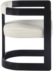 Manchester Vegan Leather Upholstered Dining Chair in Cream - 591Cream-C