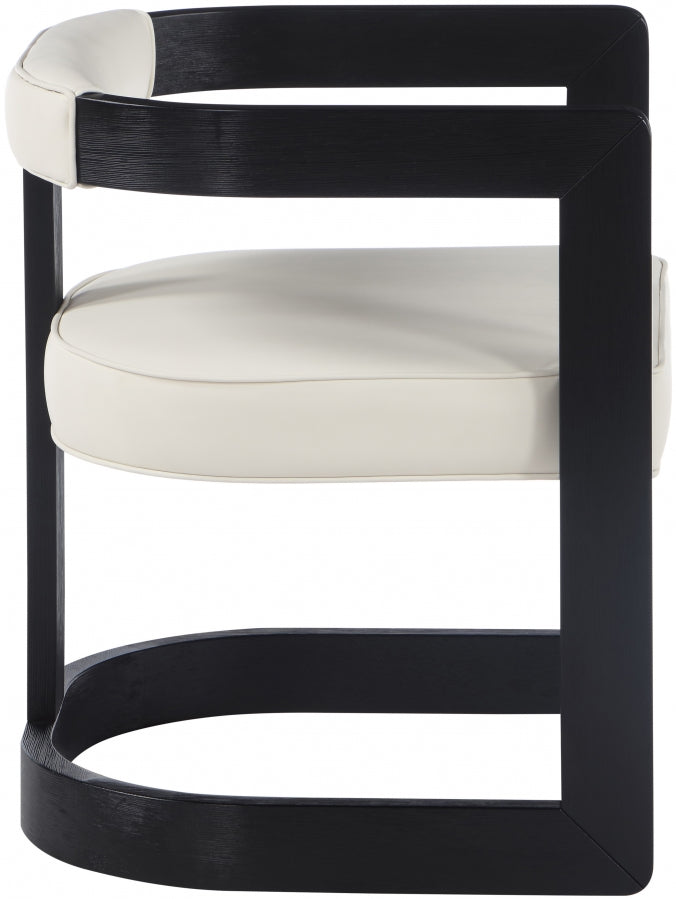 Manchester Vegan Leather Upholstered Dining Chair in Cream - 591Cream-C