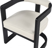 Manchester Vegan Leather Upholstered Dining Chair in Cream - 591Cream-C