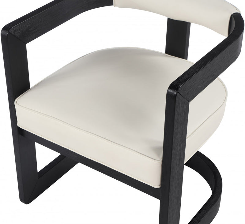 Manchester Vegan Leather Upholstered Dining Chair in Cream - 591Cream-C