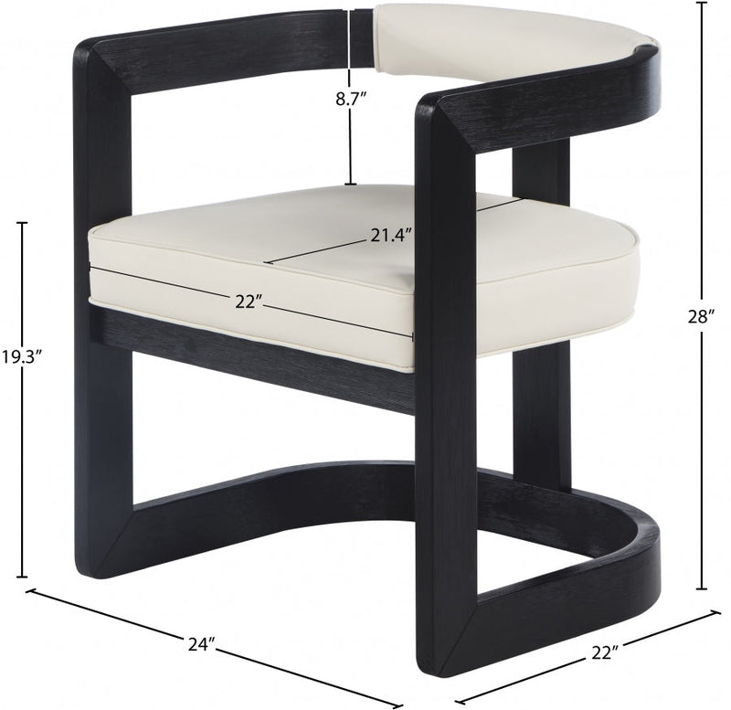 Manchester Vegan Leather Upholstered Dining Chair in Cream - 591Cream-C