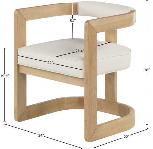 Manchester Vegan Leather Upholstered Dining Chair in Cream - 592Cream-C