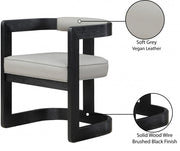Manchester Vegan Leather Upholstered Dining Chair in Grey - 591Grey-C