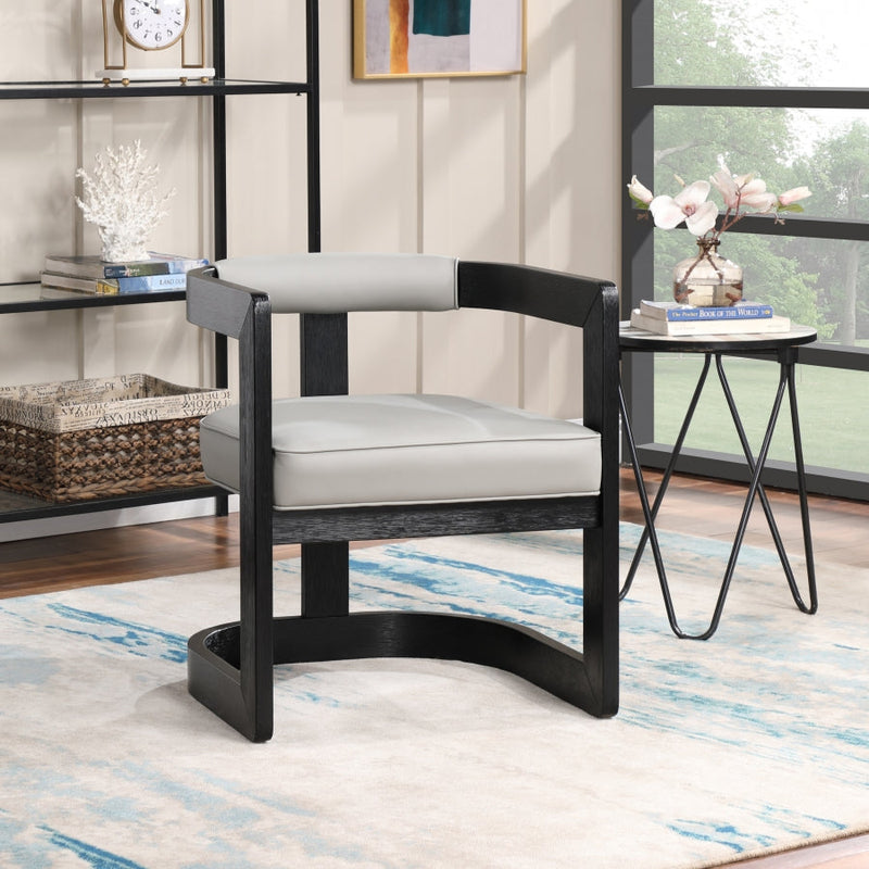 Manchester Vegan Leather Upholstered Dining Chair in Grey - 591Grey-C