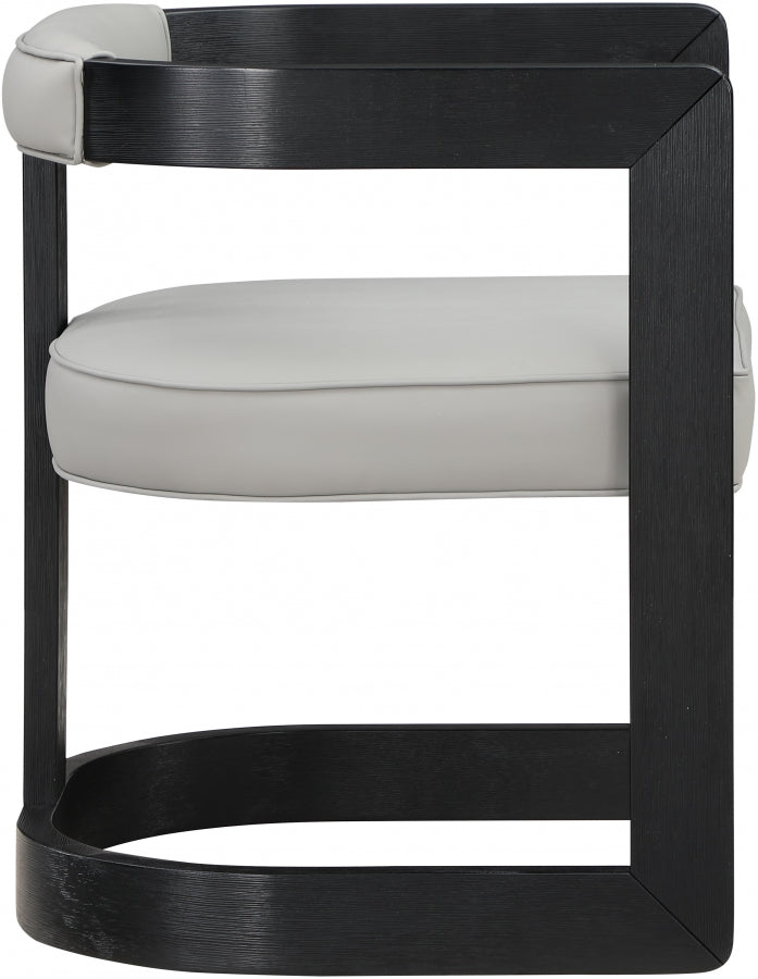 Manchester Vegan Leather Upholstered Dining Chair in Grey - 591Grey-C