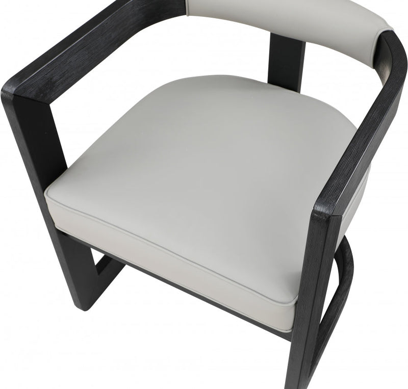 Manchester Vegan Leather Upholstered Dining Chair in Grey - 591Grey-C