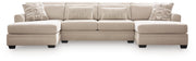 Mandi Point Marble 3-Piece Double Chaise Sectional - 62606S7