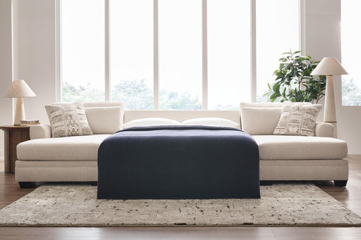 Mandi Point Marble 3-Piece Double Chaise Sleeper Sectional - 62606S17